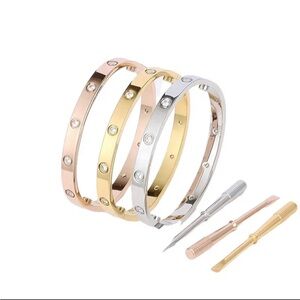 ✅ NEW ✅ Gold, Silver, and Rose Gold Bangle Set with Tools